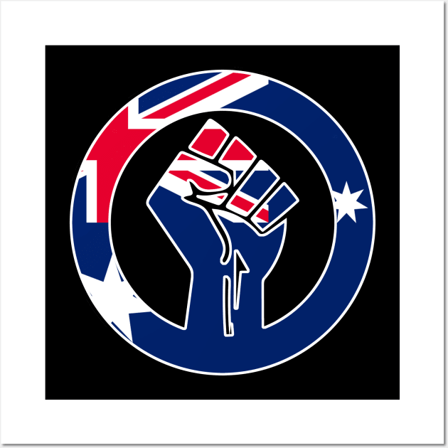 Black Lives Matter Fist Circled Flag Australia Wall Art by aaallsmiles